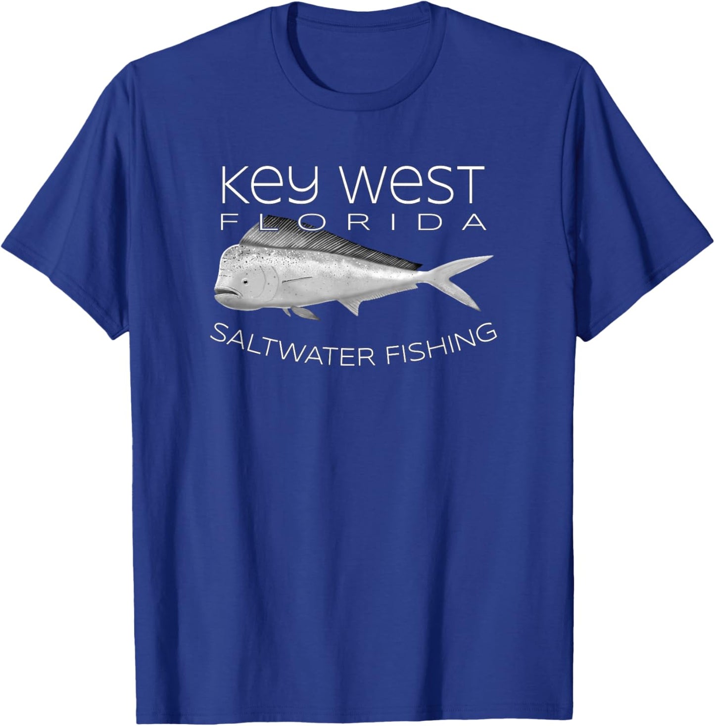 Saltwater Deep Sea Fishing Key West Florida Mahi Mahi T-Shirt - T-Shirt | Royal