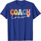 Coach Crew Team Retro Groovy Vintage First Day of School T-Shirt - T-Shirt | Royal