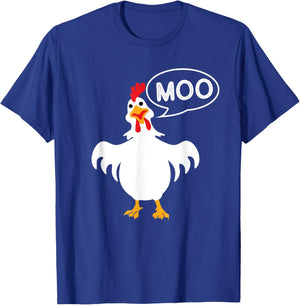 Moo - Chicken Lover Animal Farm Rancher Poultry Owner Farmer T-Shirt - T-Shirt | Royal