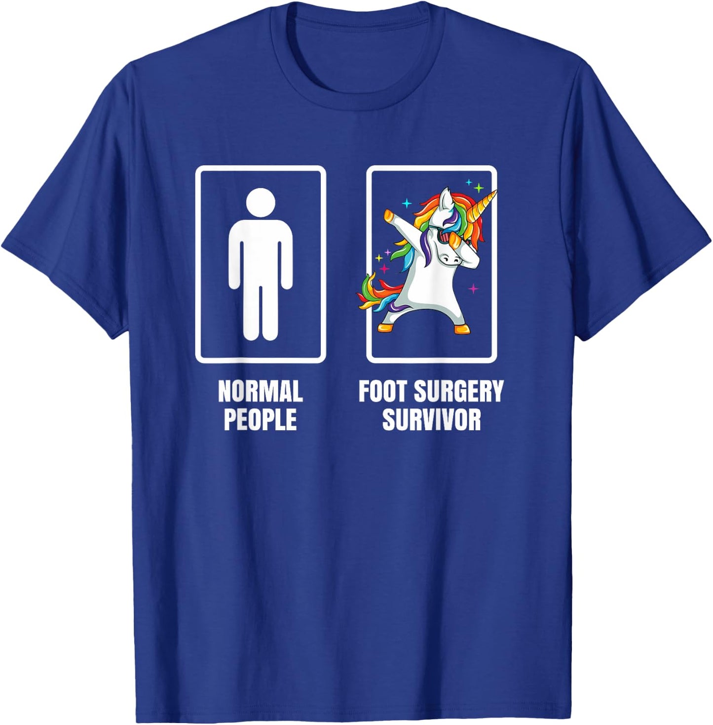 Dabbing Unicorn Foot Surgery Survivor Recovery Get Well Gift T-Shirt - T-Shirt | Royal
