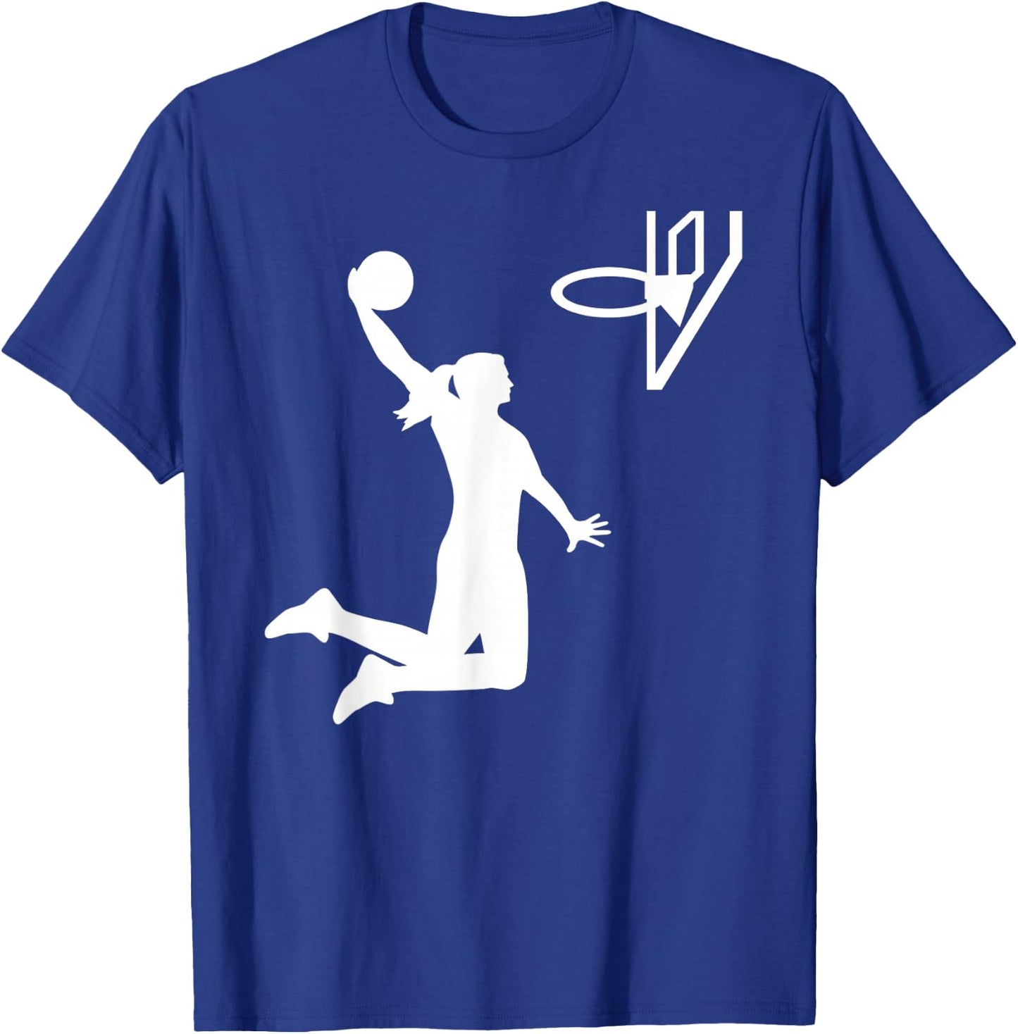 Basketball Girl Woman T-Shirt - T-Shirt | Royal