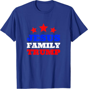 Jesus Family Trump Pro God Christian Pro Trump Supporter T-Shirt - T-Shirt | Royal