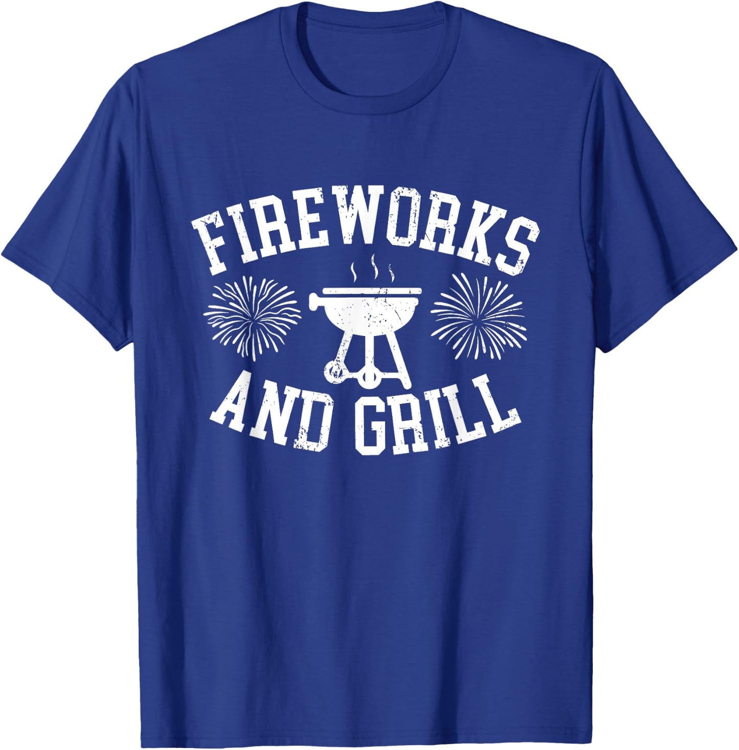 Fireworks and Grill 4th of July T-Shirt - T-Shirt | Royal
