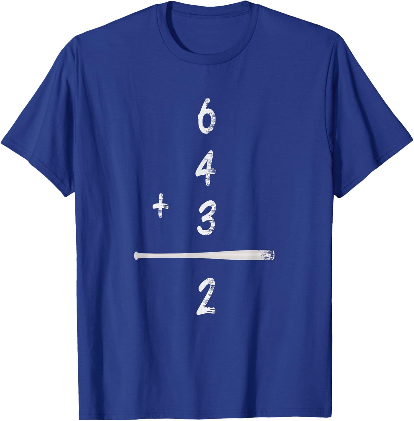 Baseball Math 6 4 3 2 Double Play Cute Softball Game T-Shirt - T-Shirt | Royal