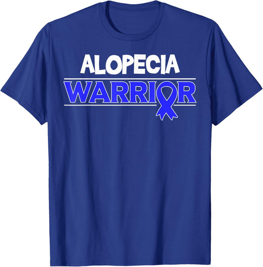 Alopecia Warrior Hair Loss Awareness Ribbon T-Shirt - T-Shirt | Royal