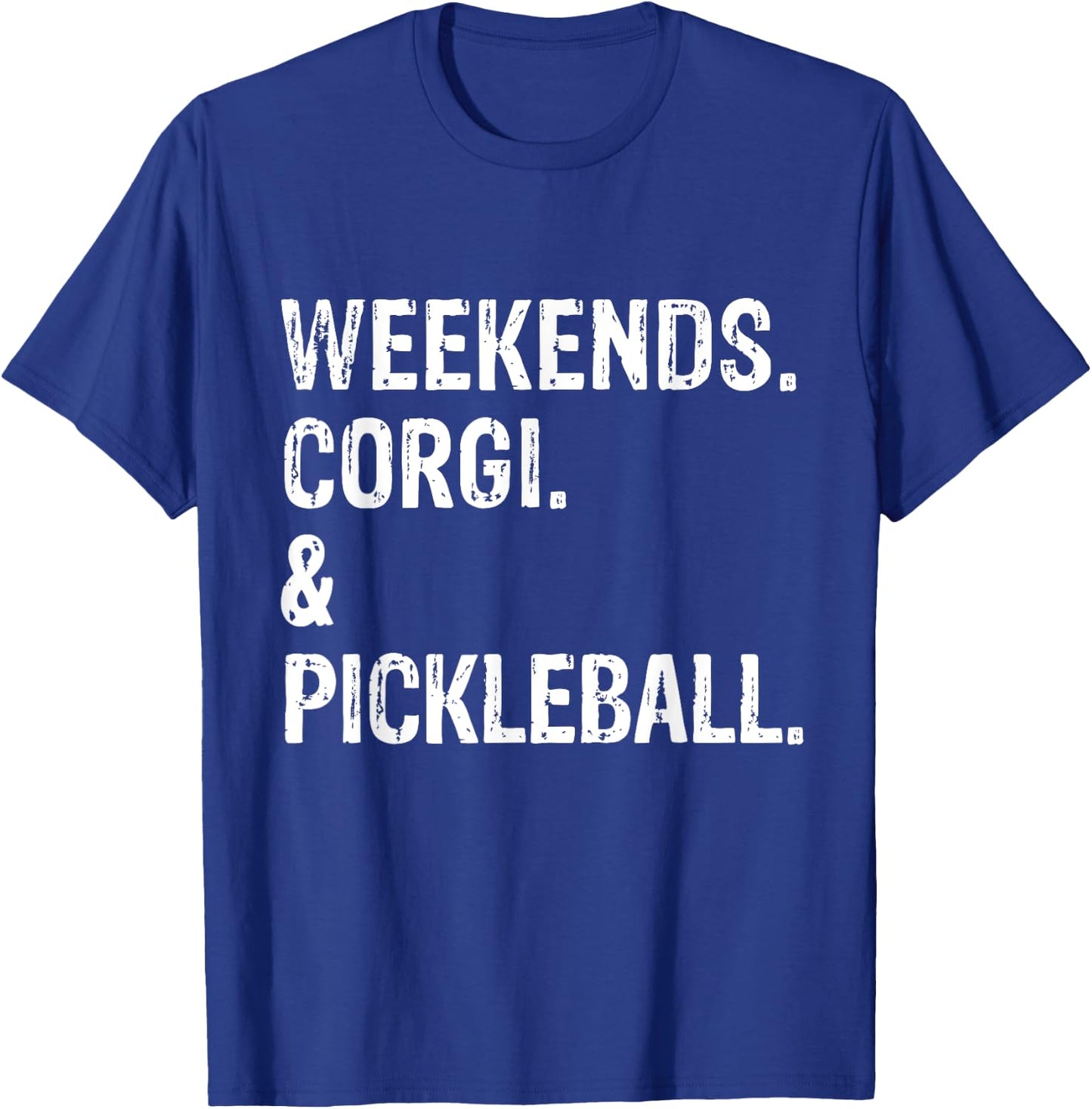 Weekends Corgi and Pickleball T-Shirt - T-Shirt | Royal