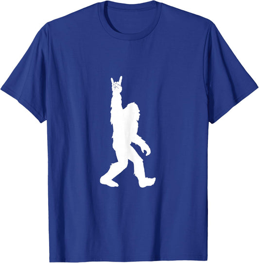 Funny Bigfoot Rock and Roll for Sasquatch Believers T-Shirt - T-Shirt | Royal