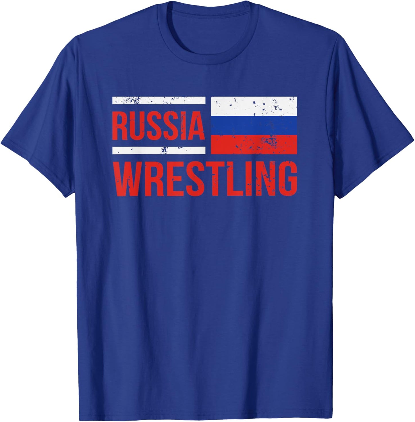 Russia Wrestling RUS Flag Amateur Wrestler Grappling T-Shirt - T-Shirt | Royal