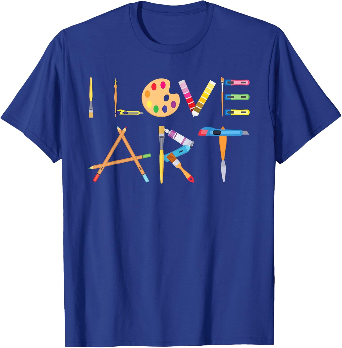 I Love Art Painting Artists Painter Gift T-Shirt - T-Shirt | Royal