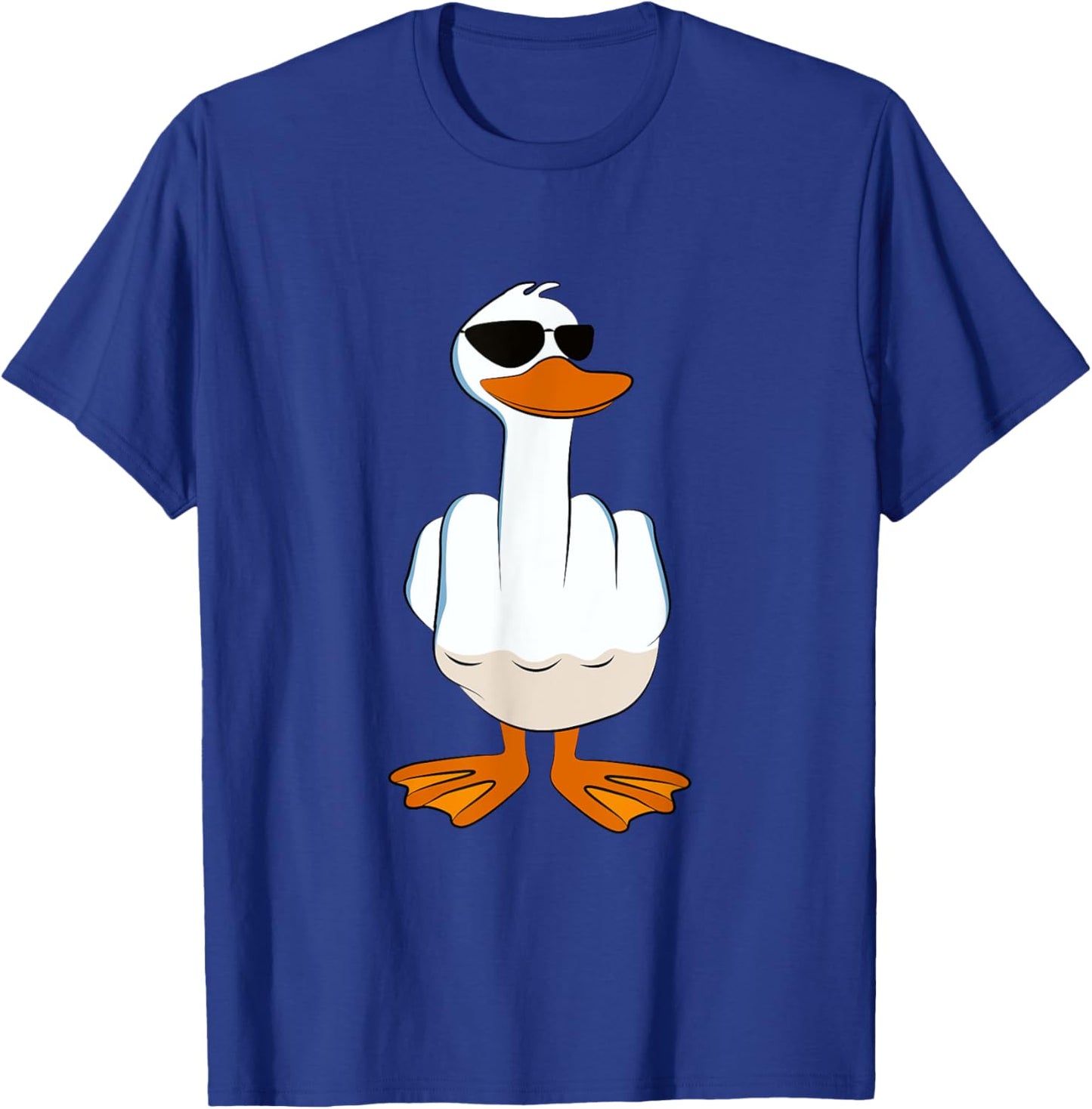 I Don't Give A Duck Funny Middle Finger Offensive Rude Duck T-Shirt - T-Shirt | Royal
