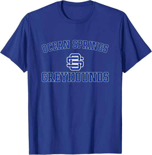 Ocean Springs Greyhounds Logo Varsity HS T-Shirt - T-Shirt | Royal