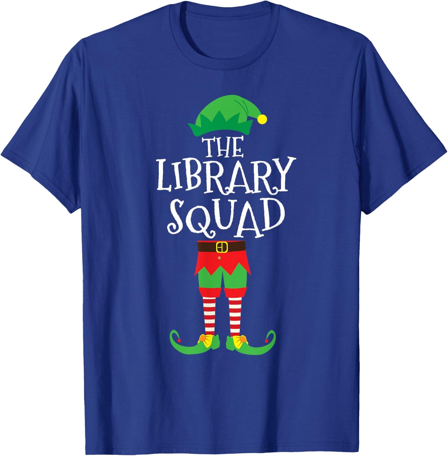 Library Squad Elf Library Assistant Christmas Party Pajama T-Shirt - T-Shirt | Royal