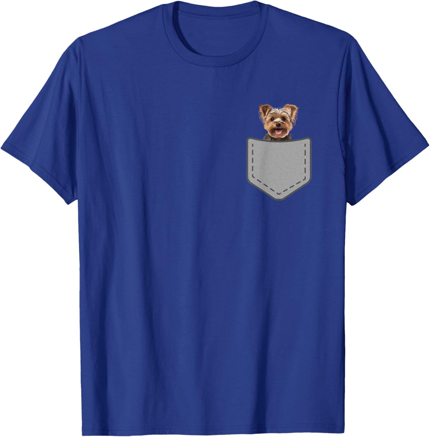 Funny Happy Yorkshire Terrier Puppy Dog In Your Pocket T-Shirt - T-Shirt | Royal