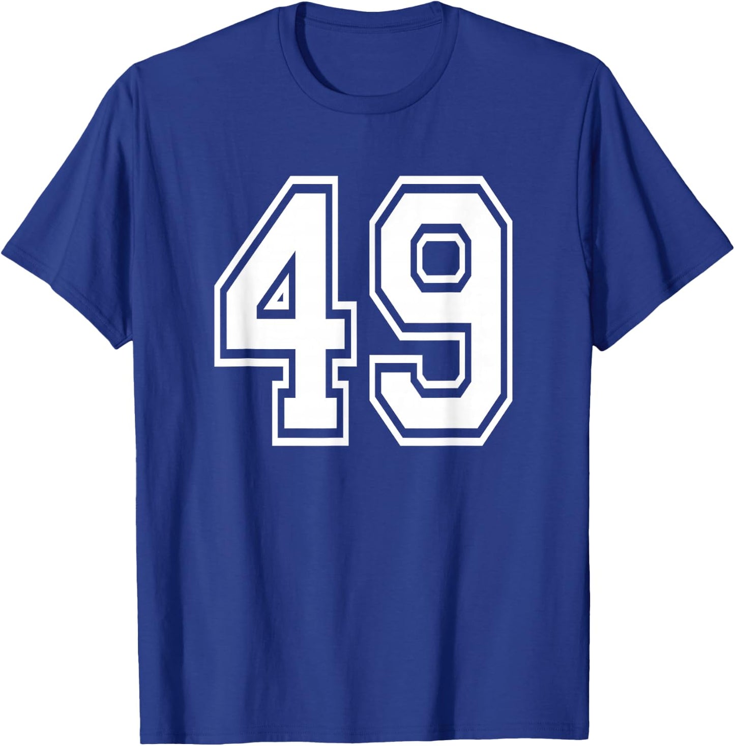 Number 49 Numbered Uniform Sports Jersey Team 49th Birthday T-Shirt - T-Shirt | Royal