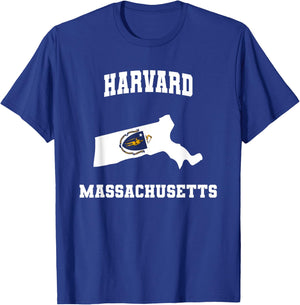 Harvard Massachusetts MA State Vintage Athletic T-Shirt - T-Shirt | Royal