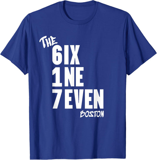 Boston Area Code 617 Six One Seven Massachusetts Home Love T-Shirt - T-Shirt | Royal