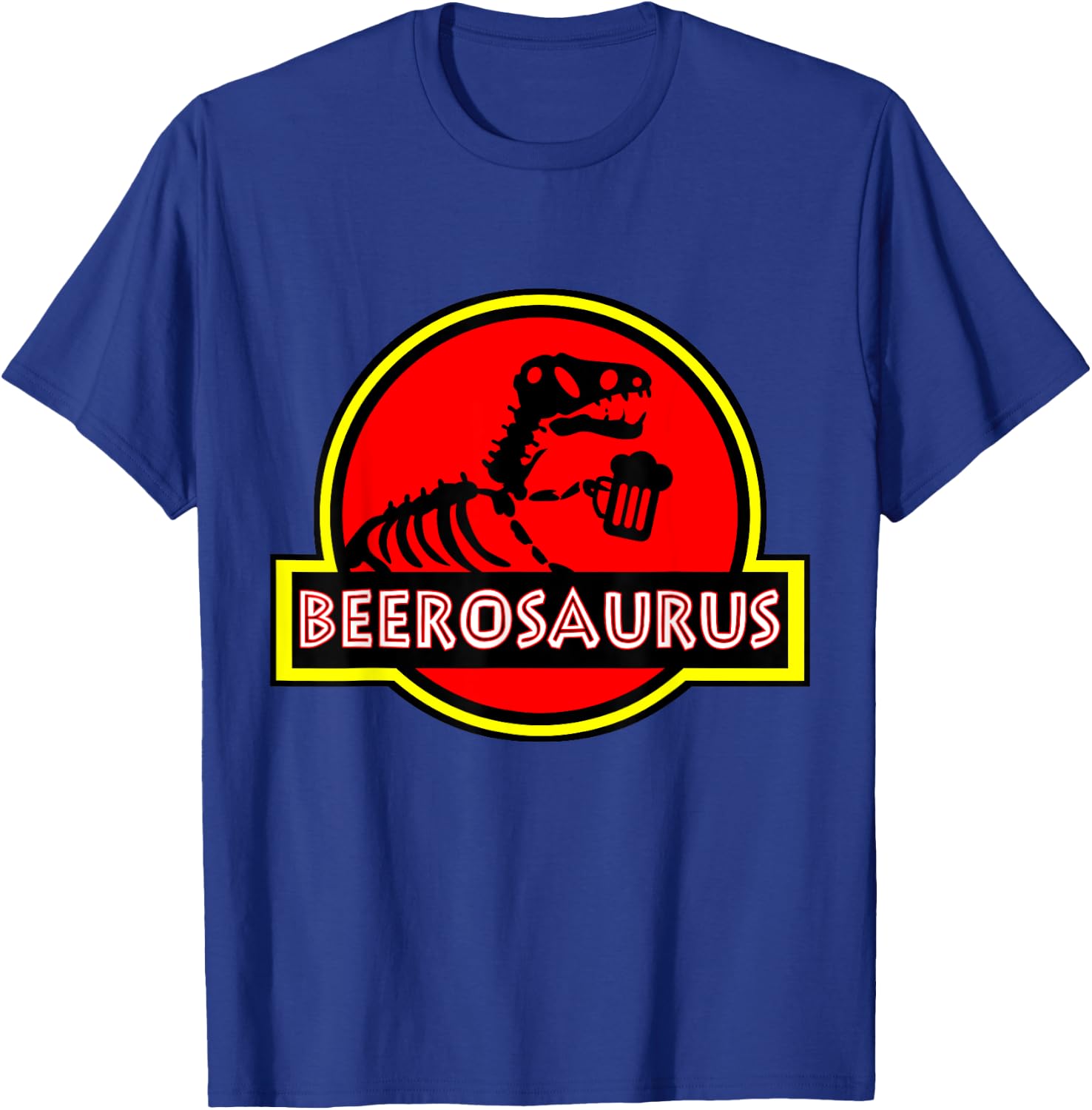 Funny BeeroSaurus Dinosaur Beer Drinker Lover Gift Men Women T-Shirt - T-Shirt | Royal