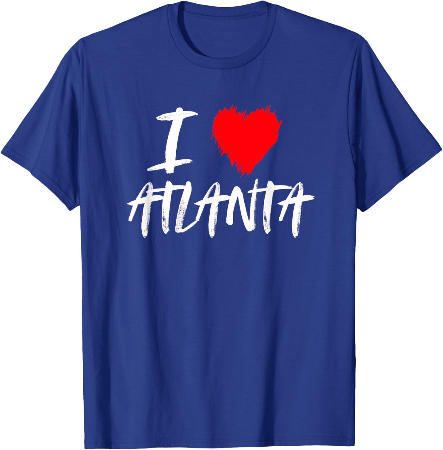 I Love Atlanta Georgia Red Heart Grunge Distressed Design T-Shirt - T-Shirt | Royal