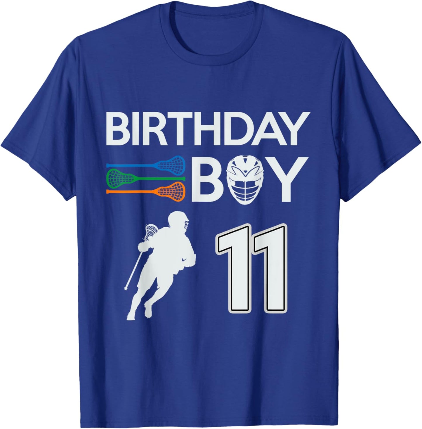 11 Years Old Birthday Boy Lacrosse LAX Player Boys Kids T-Shirt - T-Shirt | Royal