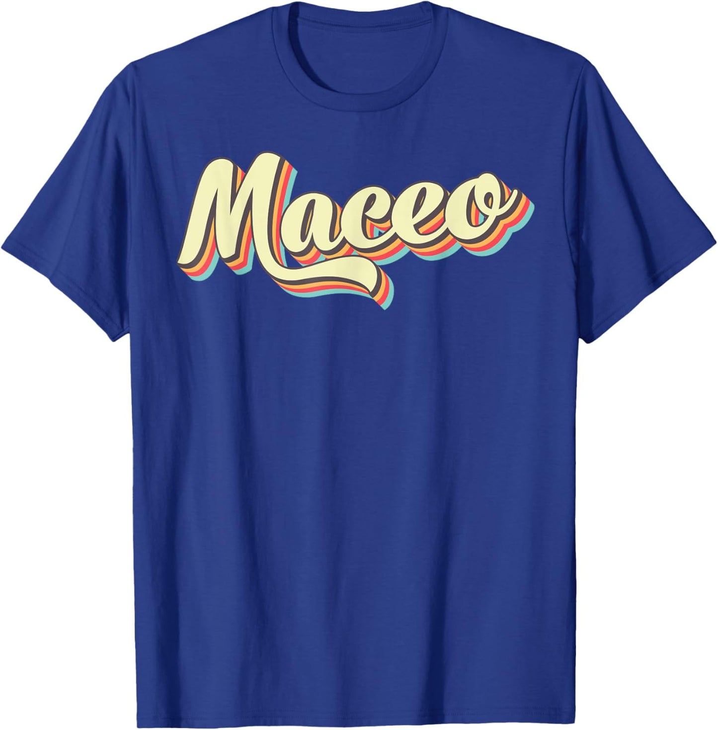 Maceo Retro Art Baseball Font Vintage T-Shirt - T-Shirt | Royal
