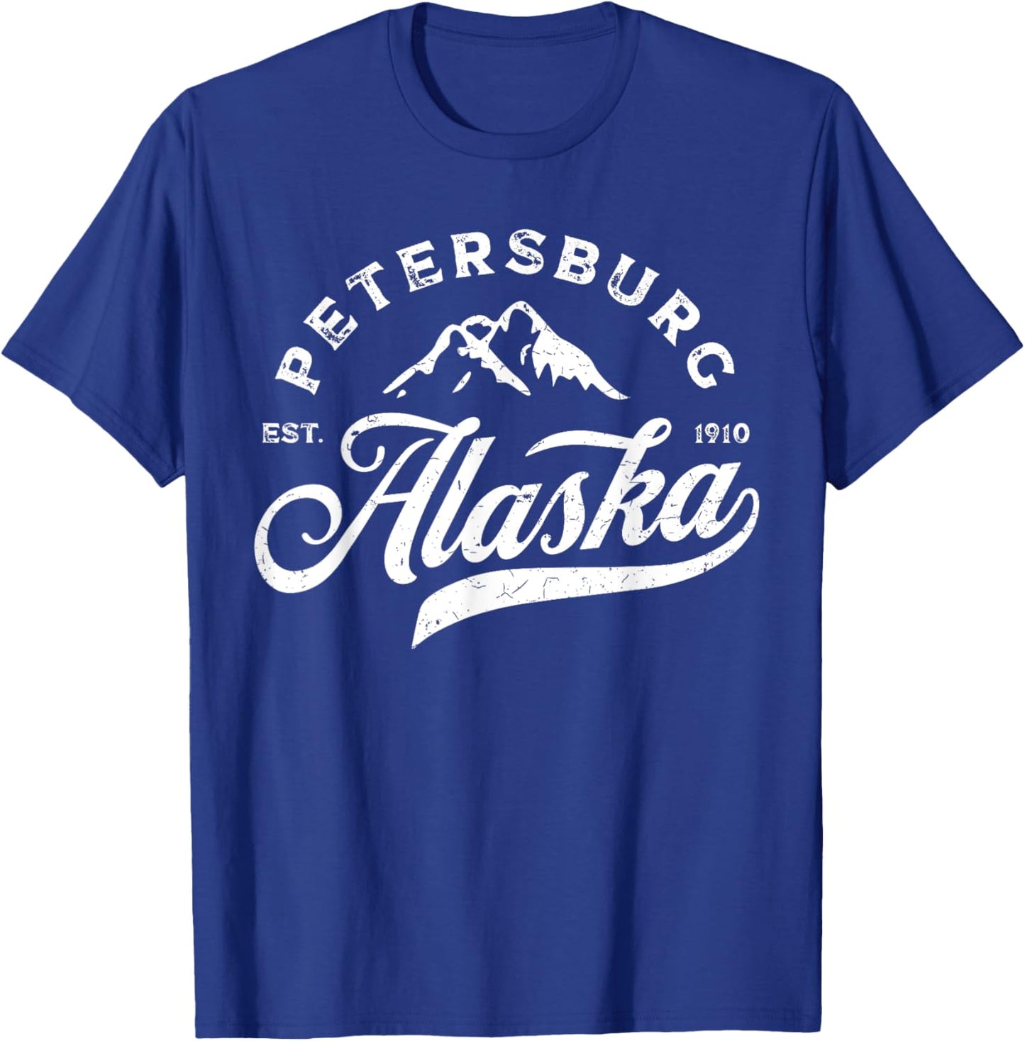Petersburg Alaska AK Vintage Mountains Vacation Souvenir T-Shirt - T-Shirt | Royal