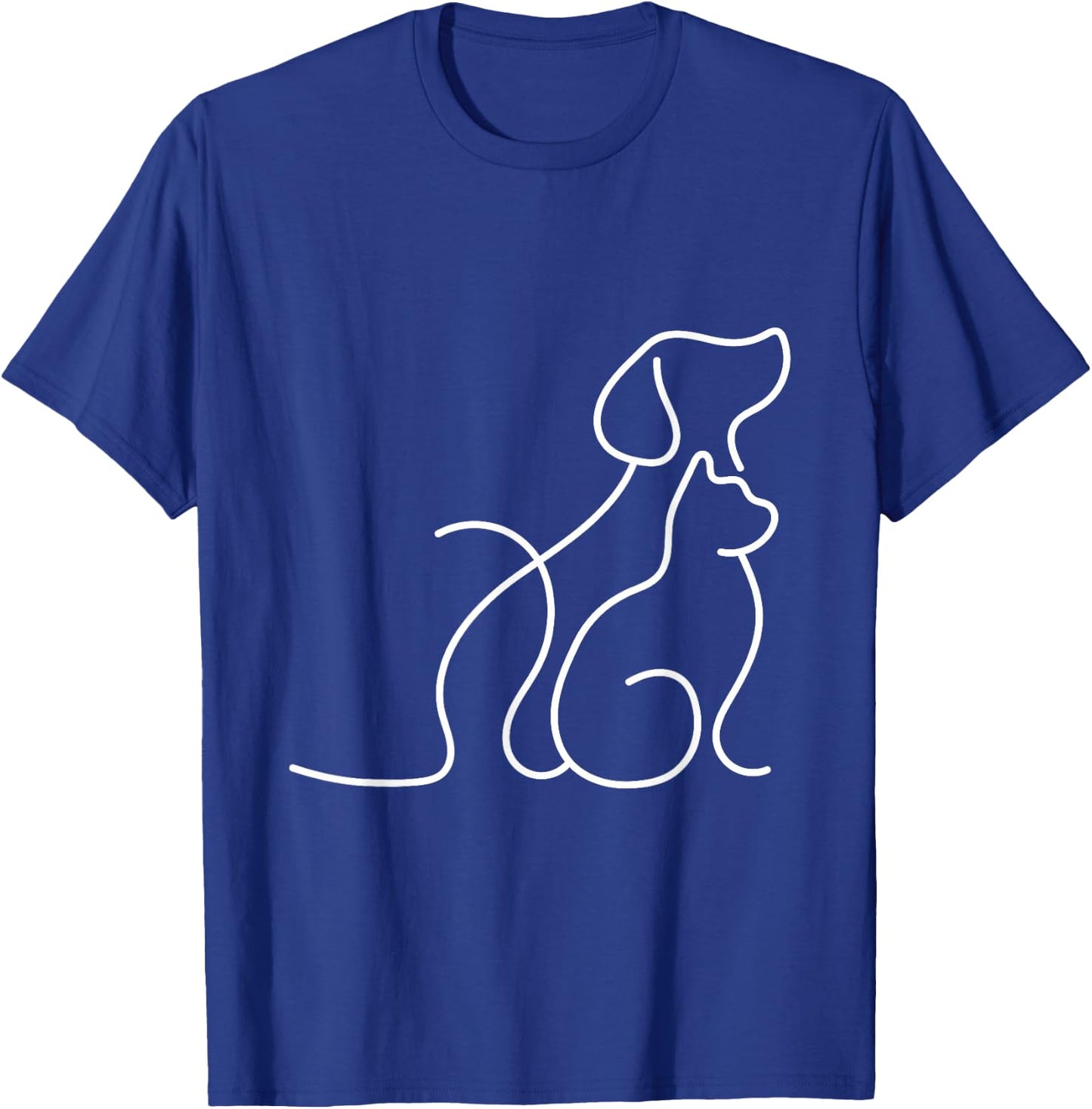 Dog Puppy and Baby Cat Heart - Animal Dog & Cat Heart T-Shirt - T-Shirt | Royal