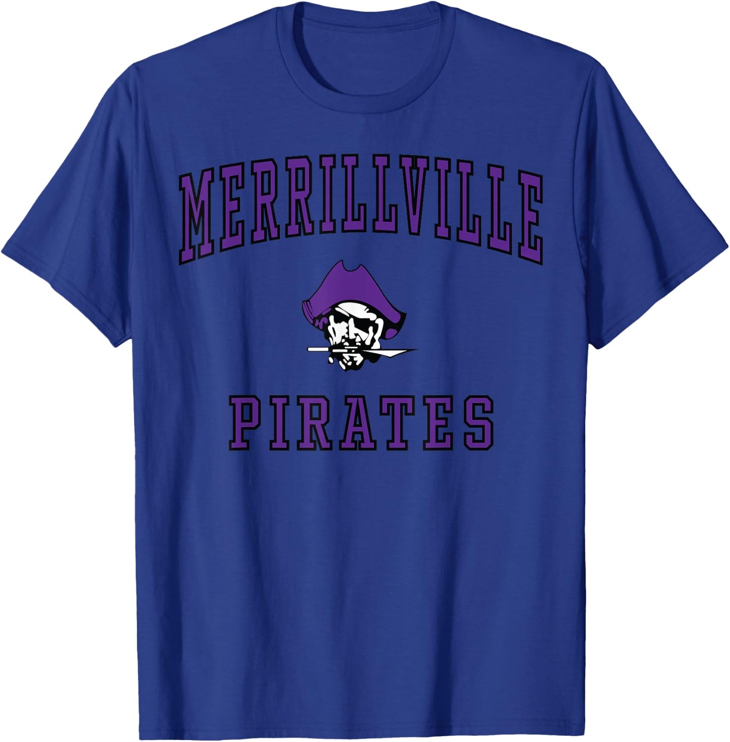 Merrillville High School Pirates C1 T-Shirt - T-Shirt | Royal