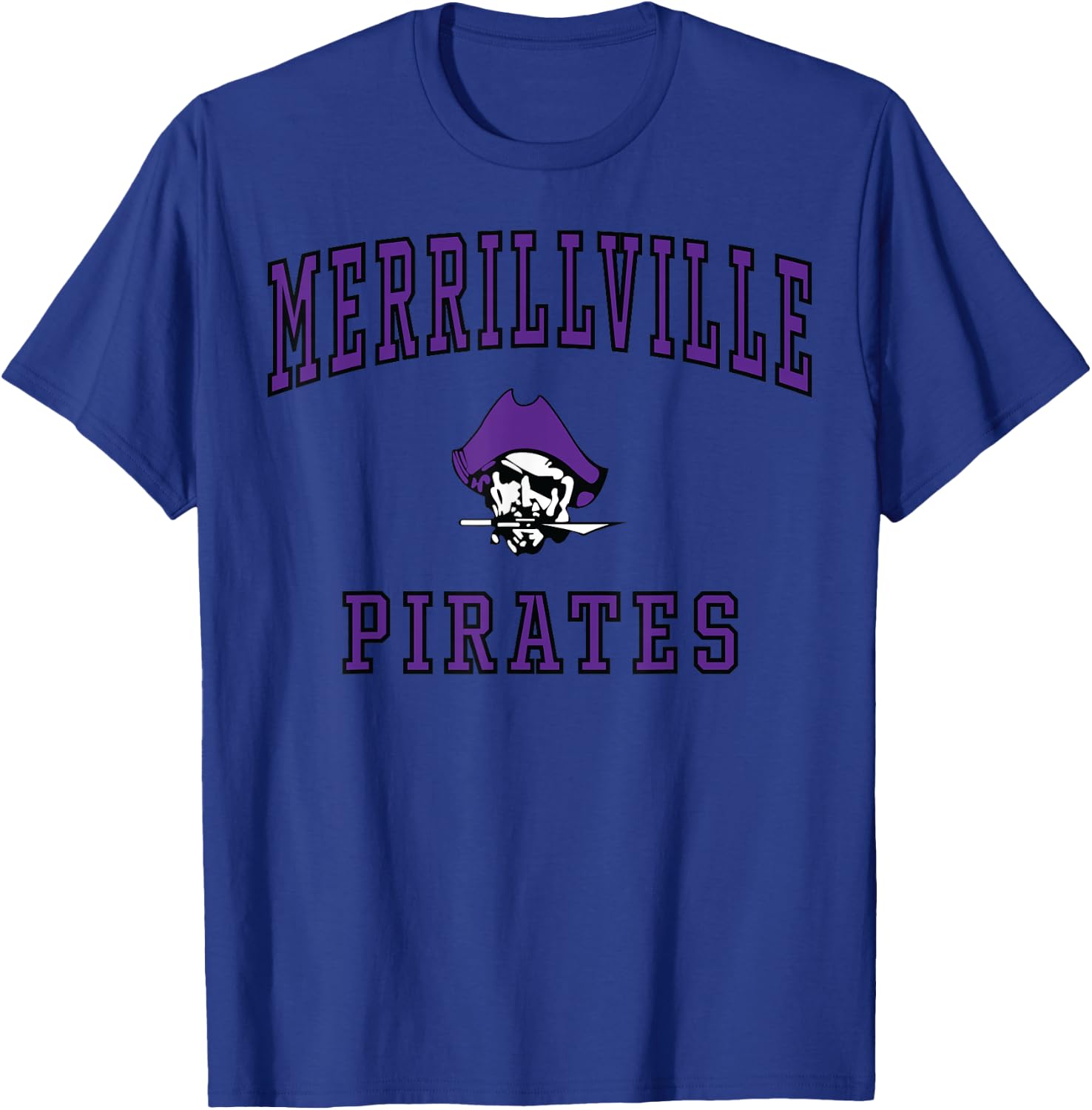 Merrillville High School Pirates C1 T-Shirt - T-Shirt | Royal