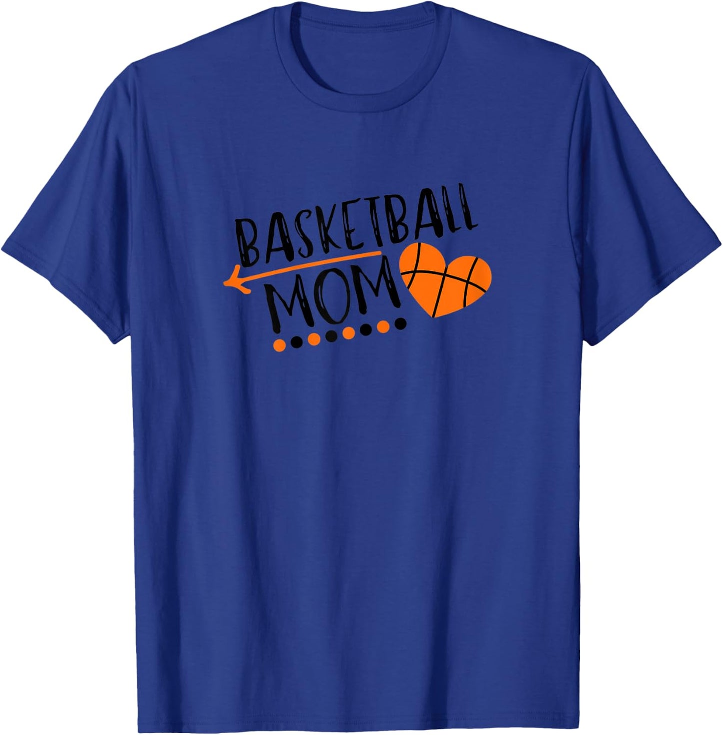 Cute Bball Heart Design Gift Basketball Mom T-Shirt - T-Shirt | Royal