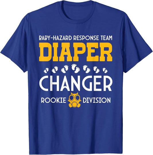 Expecting Baby-Hazard Response Team Diaper Changer Dad Mom T-Shirt - T-Shirt | Royal