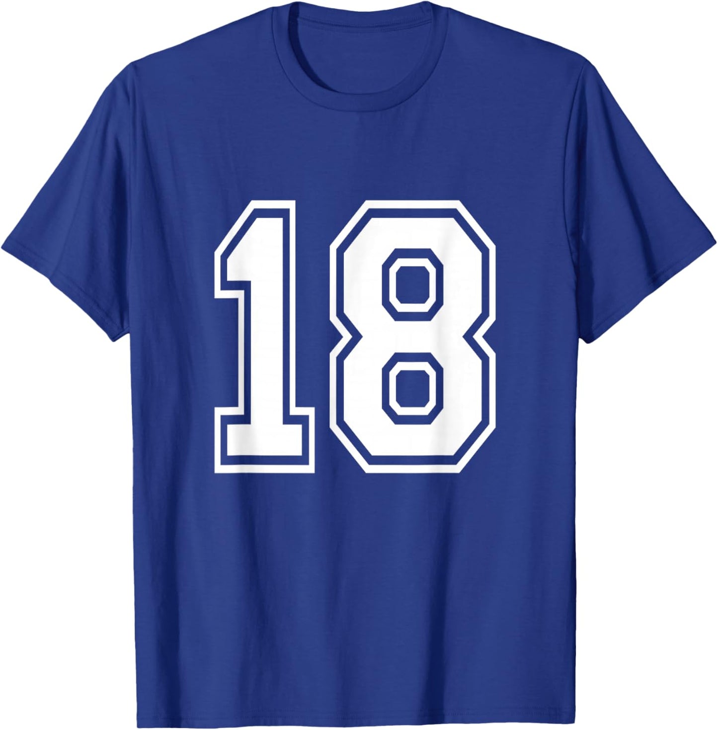 Number 18 Varsity Sports Team Jersey 18th Birthday 18 Years T-Shirt - T-Shirt | Royal