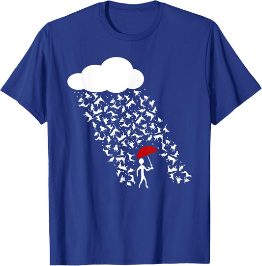 It's Raining Cats and Dogs | Cute Funny Canine Feline Lover Women Girls Kids T-Shirt - T-Shirt | Royal