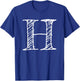 Bold Letter H - Decorative Alphabet Big Font Capital Letter T-Shirt - T-Shirt | Royal
