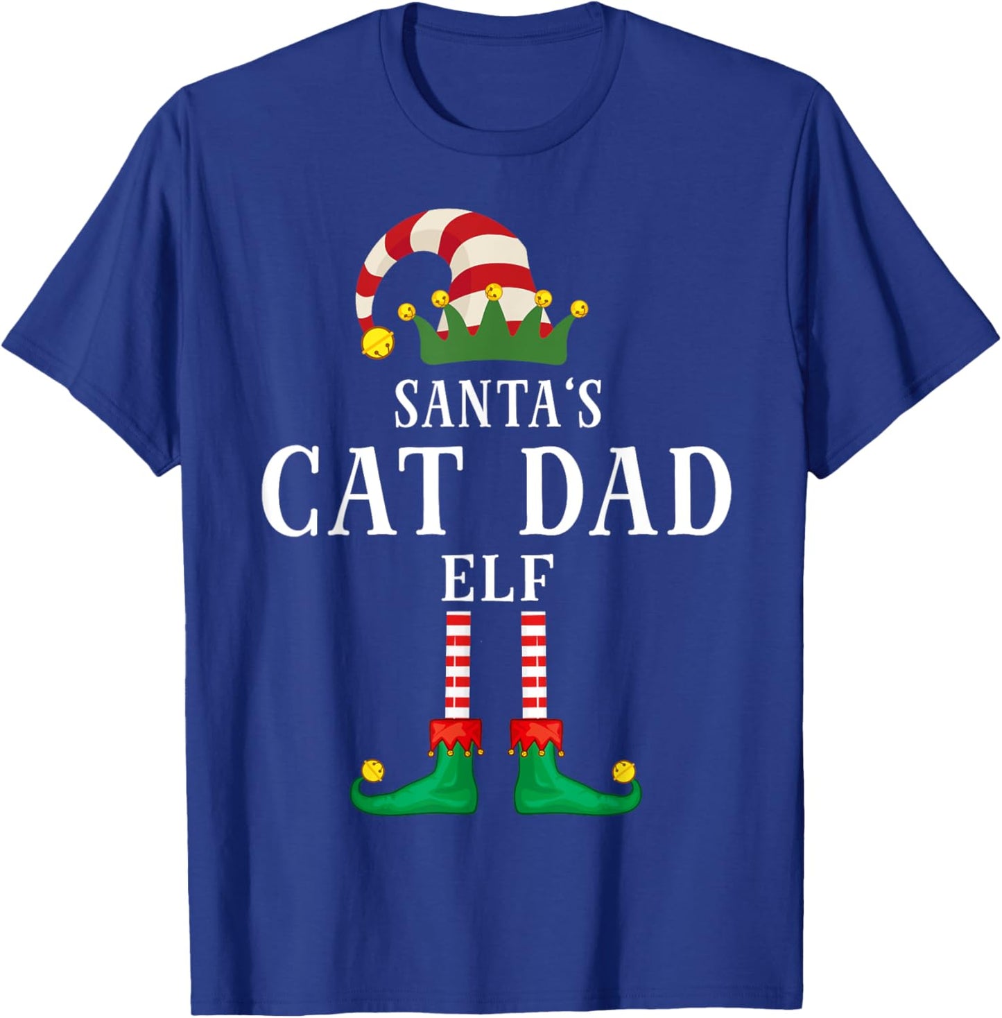 Santa's Cat Dad Christmas Family Pajama T-Shirt - T-Shirt | Royal
