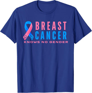 Breast Cancer Men Awareness Pink Blue Male Breast Cancer T-Shirt - T-Shirt | Royal
