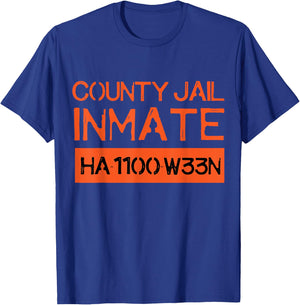 Country Jail Inmate Prison Costume Easy Halloween Gifts T-Shirt - T-Shirt | Royal
