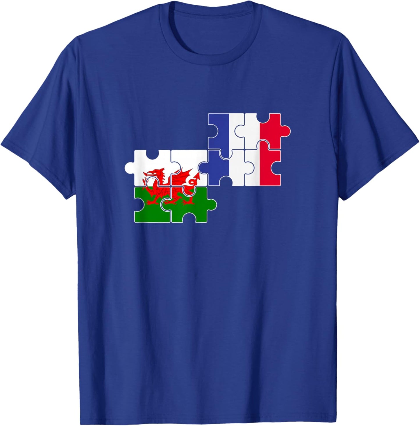Wales France Flag , Black, S T-Shirt - T-Shirt | Royal