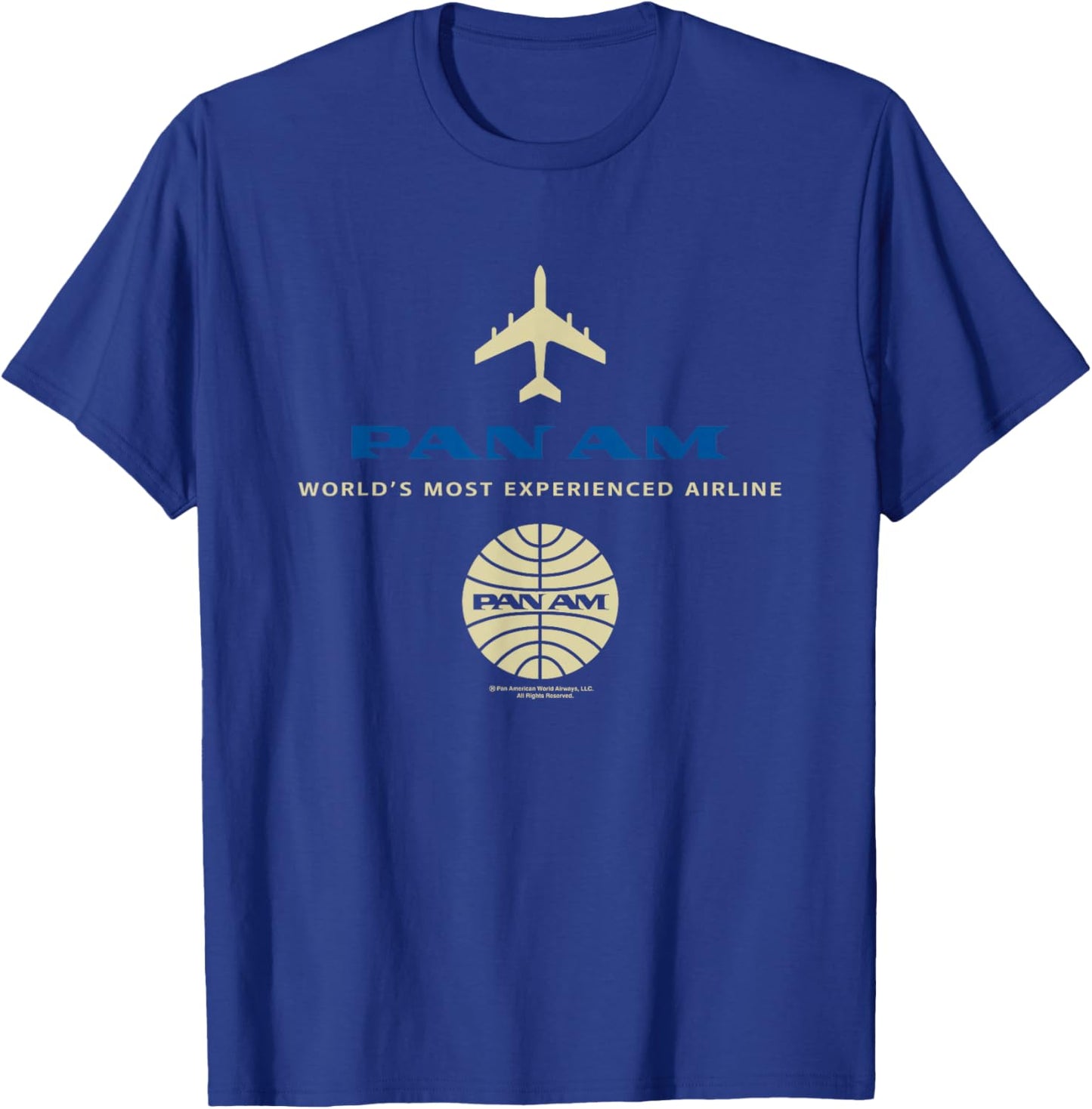 Pan Am Blue Gold Retro Logo T-Shirt - T-Shirt | Royal