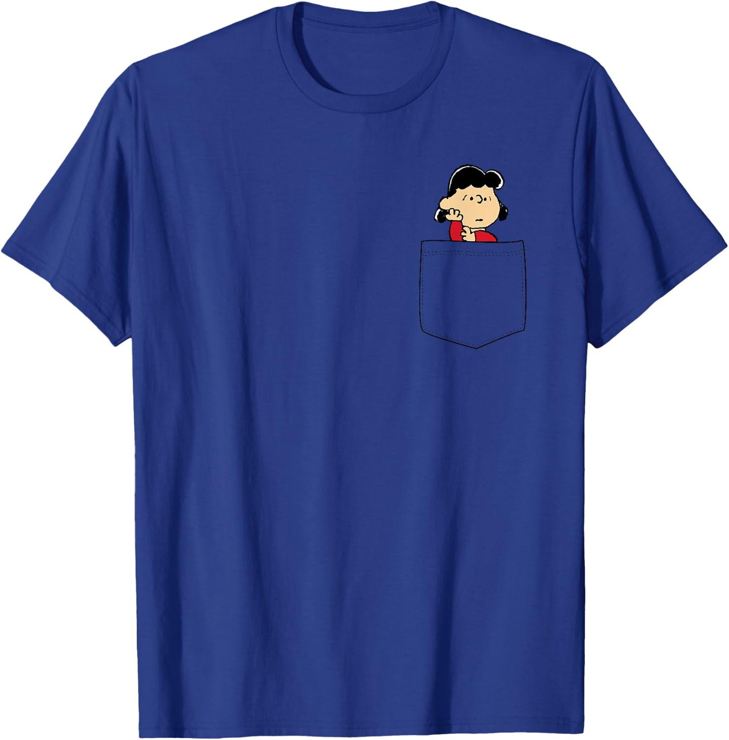 Peanuts Lucy Faux Pocket T-Shirt - T-Shirt | Royal