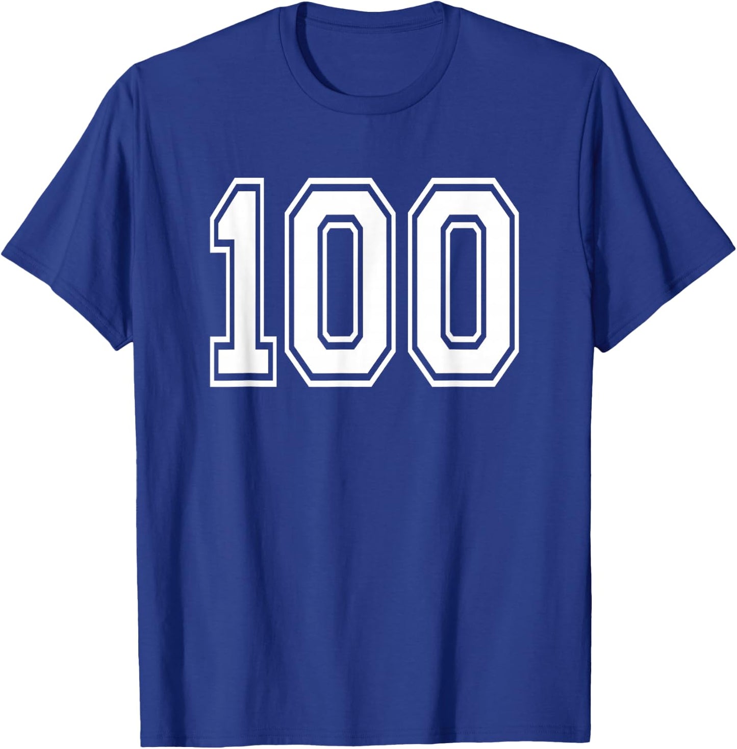 Number 100 Numbered Uniform Sport Jersey Team 100th Birthday T-Shirt - T-Shirt | Royal