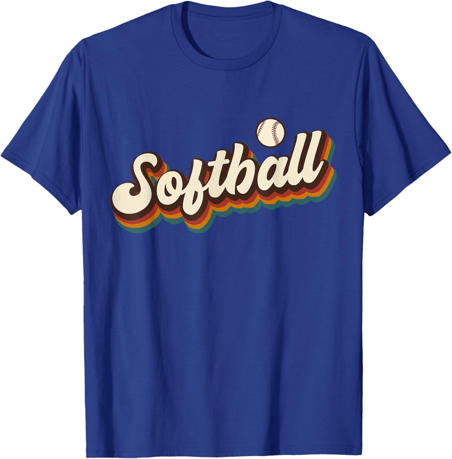 Retro Softball Graphic - Softball T-Shirt - T-Shirt | Royal