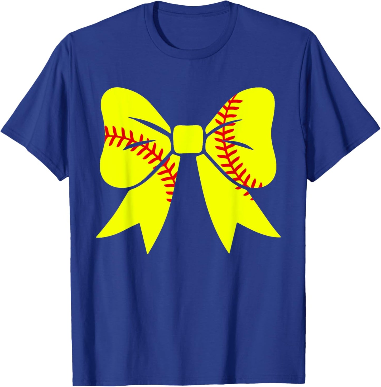 Softball Coquette Aesthetic Bow Sport Season Mother's Day T-Shirt - T-Shirt | Royal