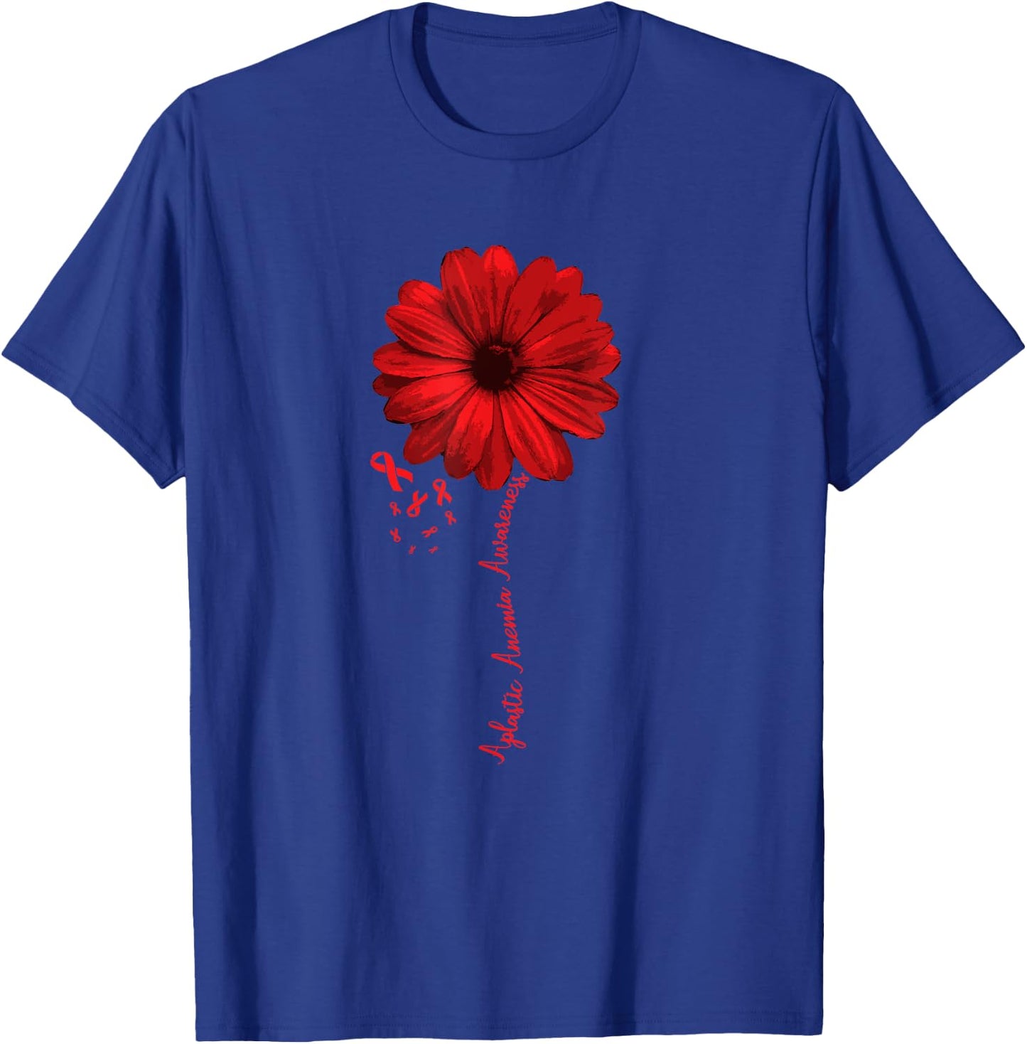 Aplastic Anemia Awareness Shirt Warrior Pretty Flower T-Shirt - T-Shirt | Royal