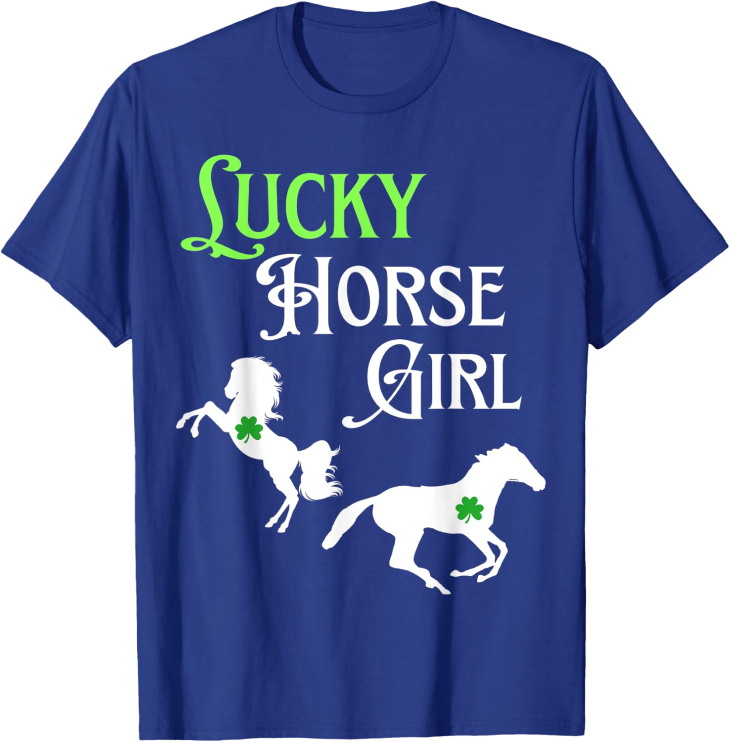 Lucky Cowgirl Horse Girl St. Paddy's Day T-Shirt - T-Shirt | Royal