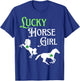 Lucky Cowgirl Horse Girl St. Paddy's Day T-Shirt - T-Shirt | Royal