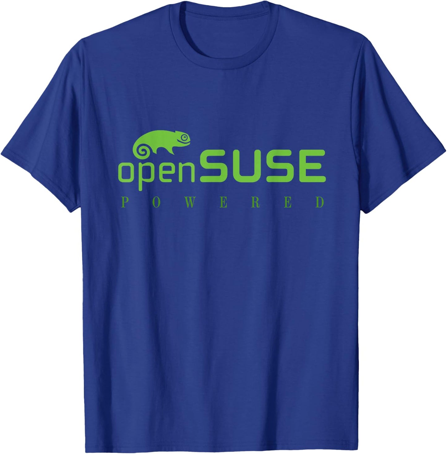 Powered by Linux openSUSE tagline & Logo Open Source Os T-Shirt - T-Shirt | Royal