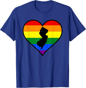 New Jersey Gay Pride Heart T-Shirt - T-Shirt | Royal