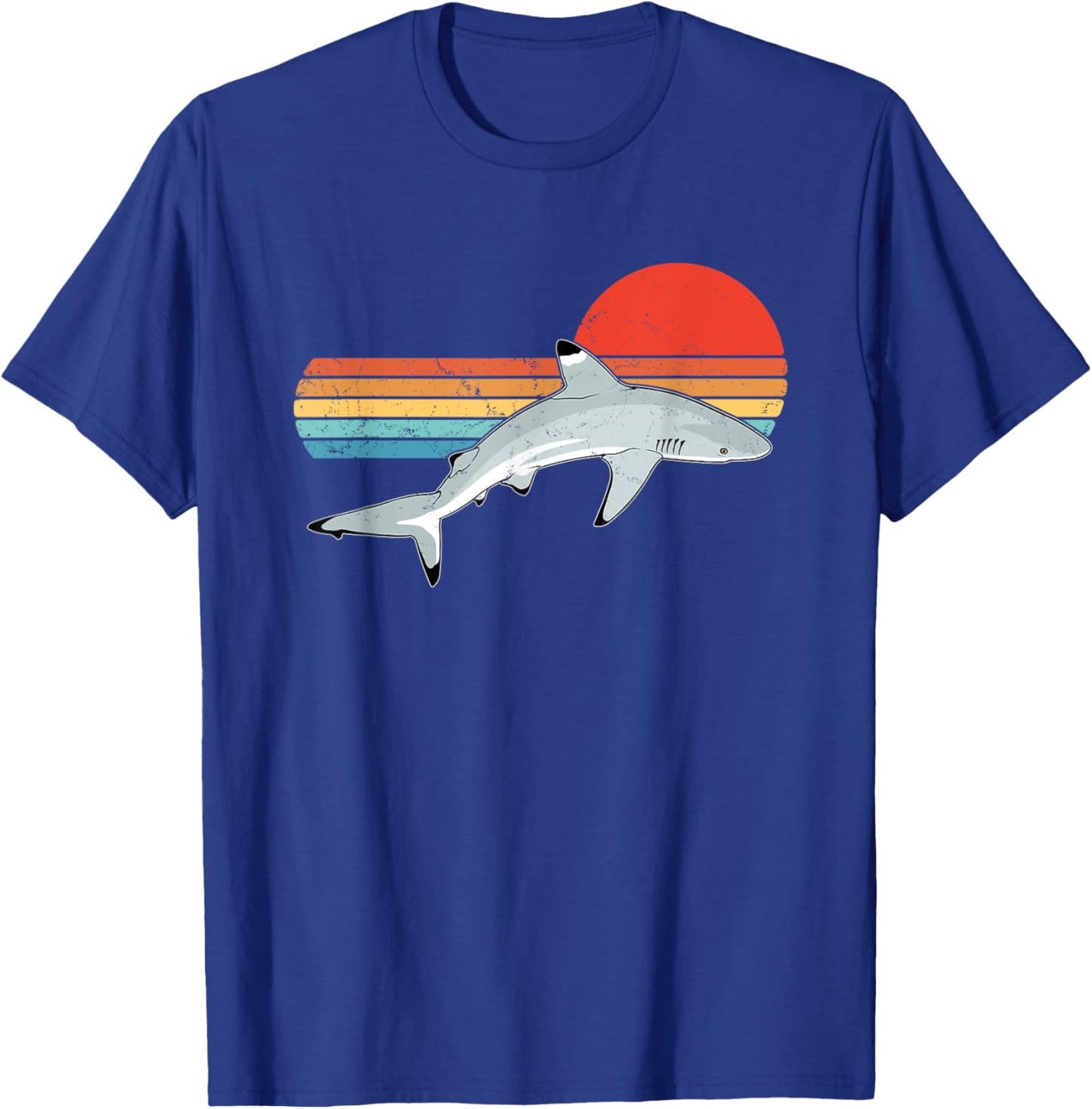 Blacktip Reef Shark Vintage Sunset T-Shirt - T-Shirt | Royal