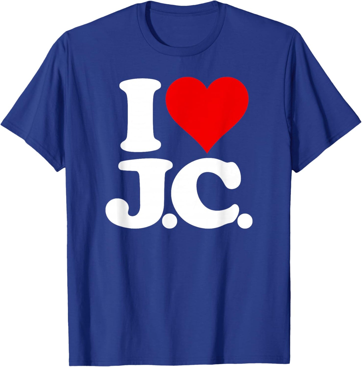 I Love Heart J.c. Jc J C Initials Name on a T-Shirt - T-Shirt | Royal