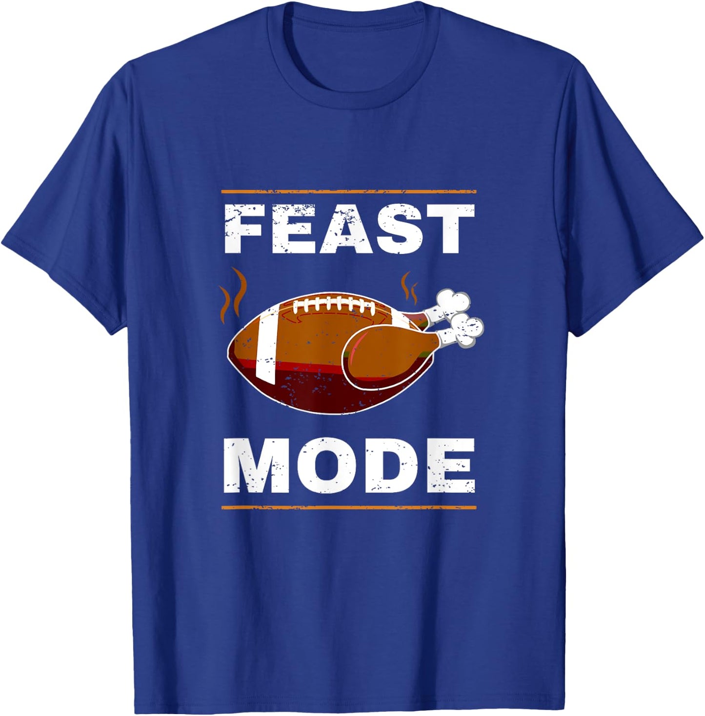 Funny Thanksgiving Turkey Feast Mode American Football Gift T-Shirt - T-Shirt | Royal